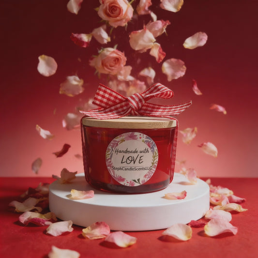 Love bug signature red candle